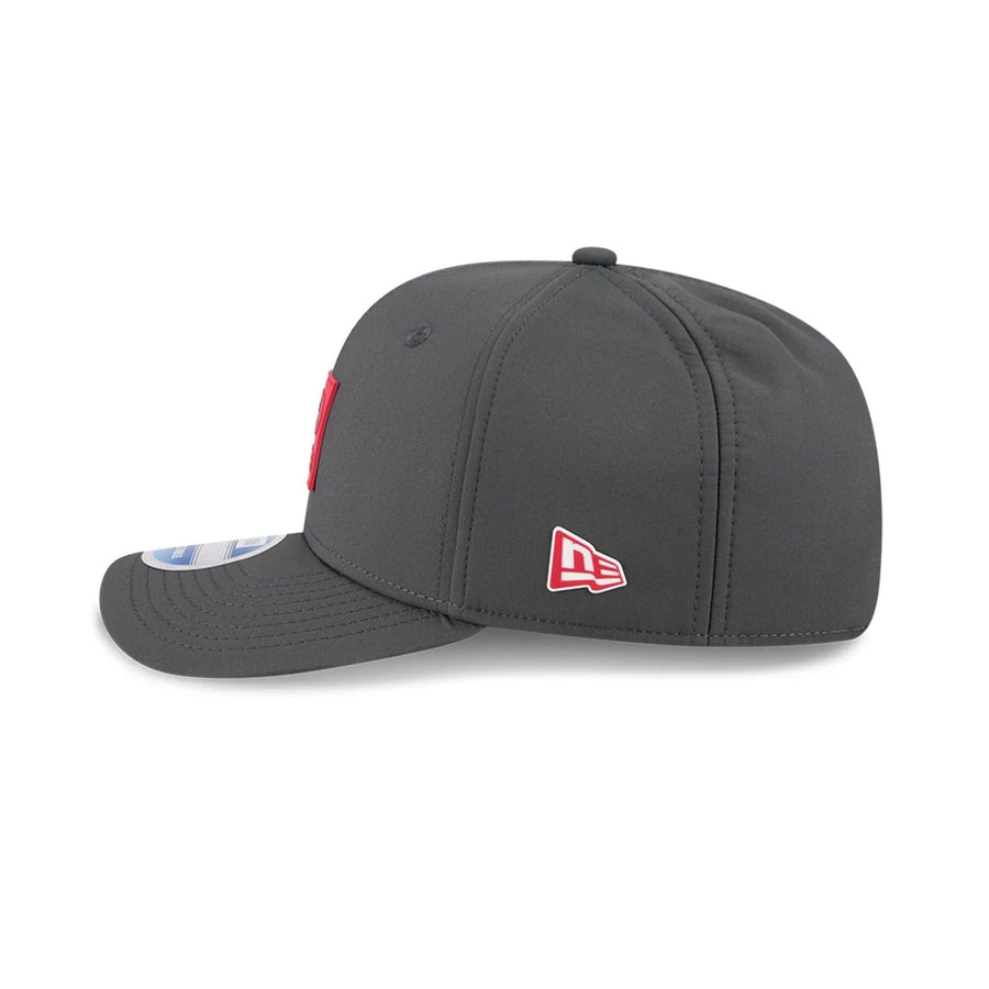 This is a Tampa Bay Buccaneers NFL Sideline 2025 Charcoal 9SEVENTY Stretch Snap Adjustable Cap 6