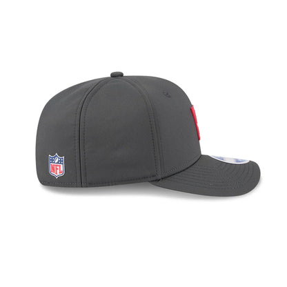 This is a San Francisco 49ers NFL Sideline 2025 Charcoal 9SEVENTY Stretch Snap Adjustable Cap 5