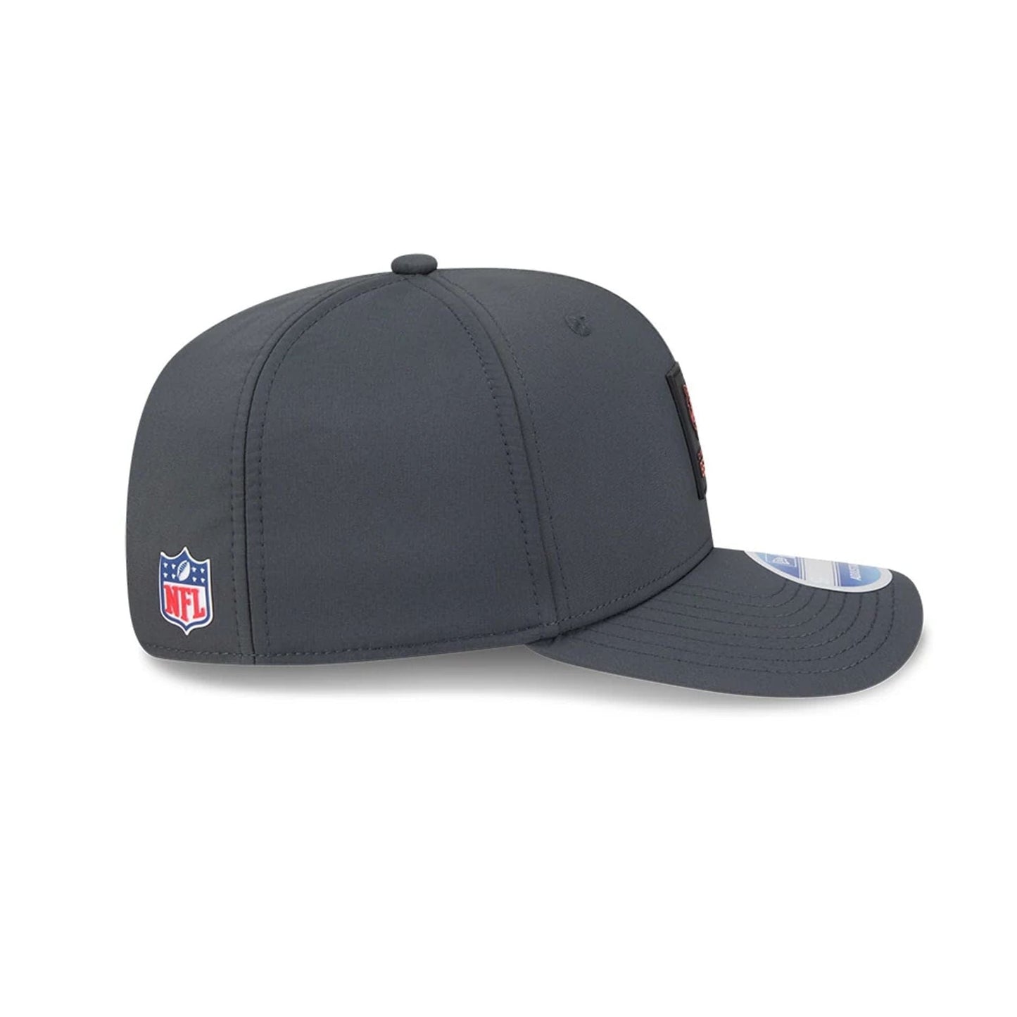 This is a Cincinnati Bengals NFL Sideline Charcoal 9SEVENTY Stretch Snap Adjustable Cap 6