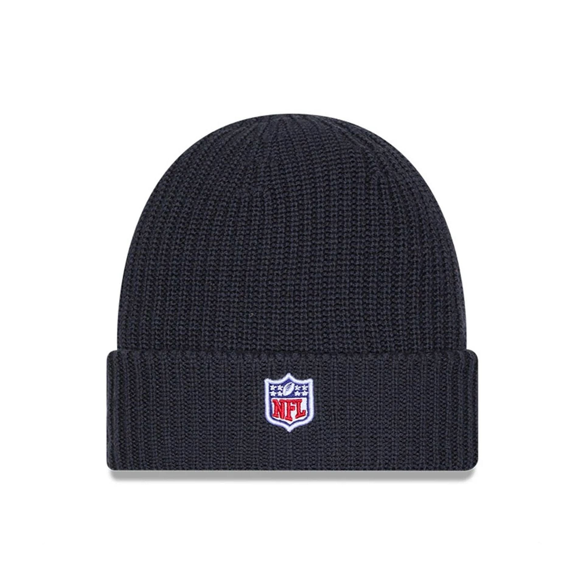 This is a Green Bay Packers NFL Sideline 2025 Charcoal Cuff Knit Beanie Hat 3
