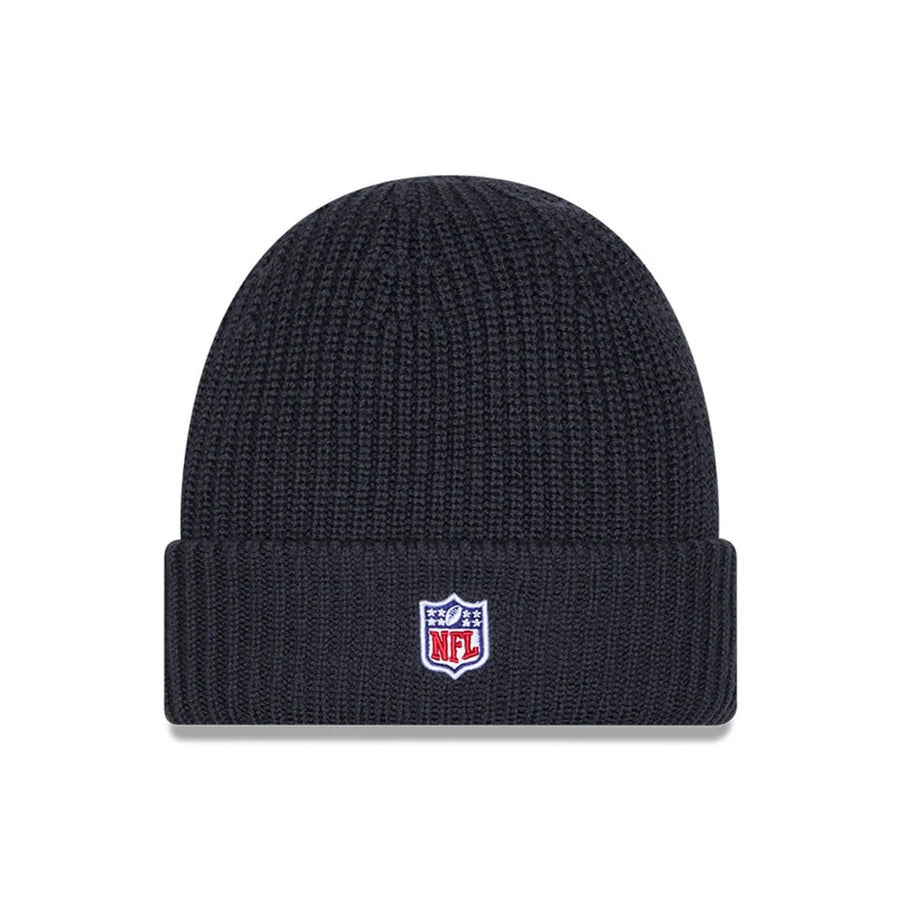 This is a Minnesota Vikings NFL Sideline 2025 Charcoal Cuff Knit Beanie Hat 3
