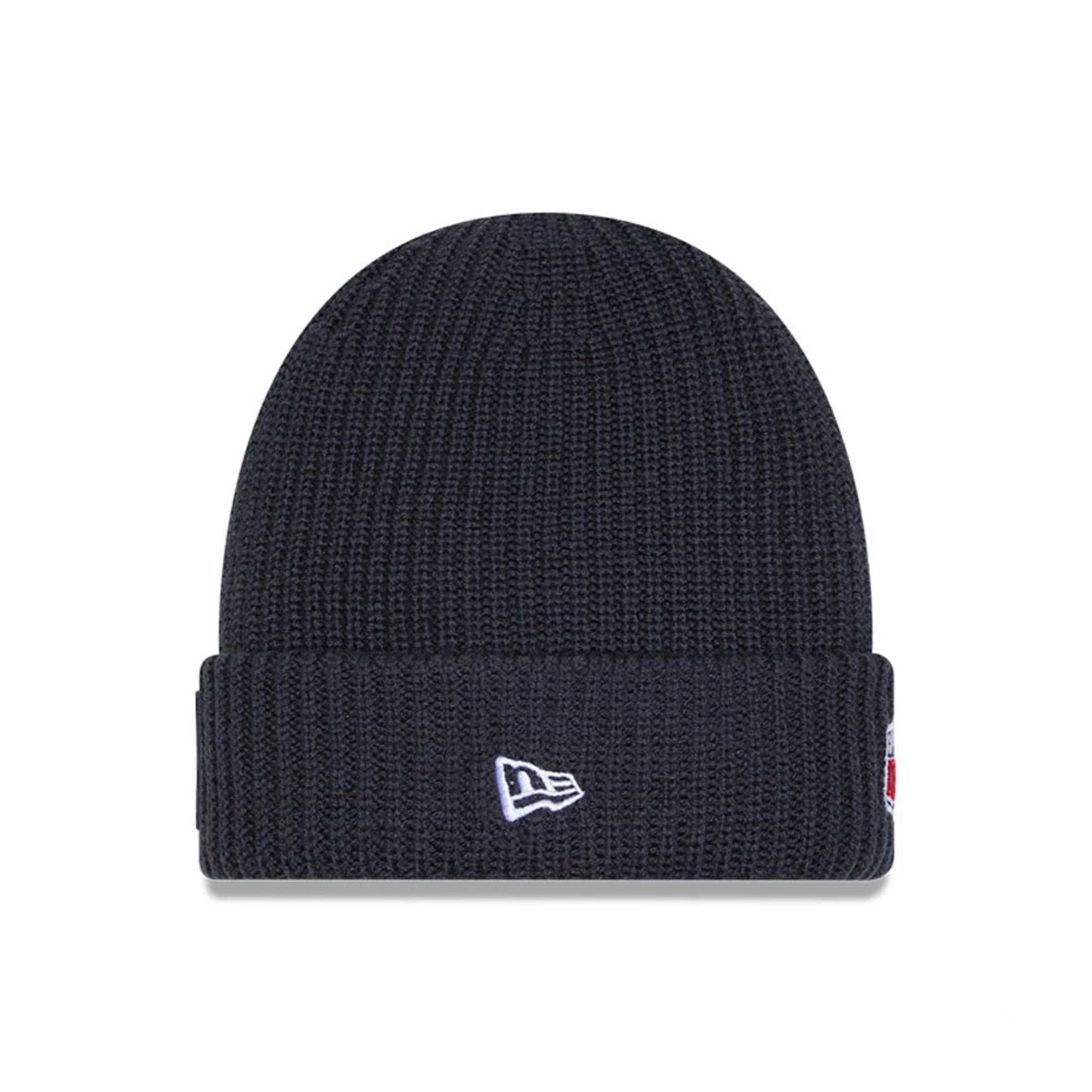 This is a New England Patriots NFL Sideline 2025 Charcoal Cuff Knit Beanie Hat 2