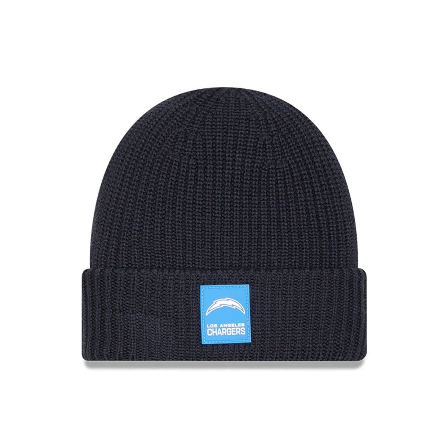 This is a LA Chargers NFL Sideline 2025 Charcoal Cuff Knit Beanie Hat 1