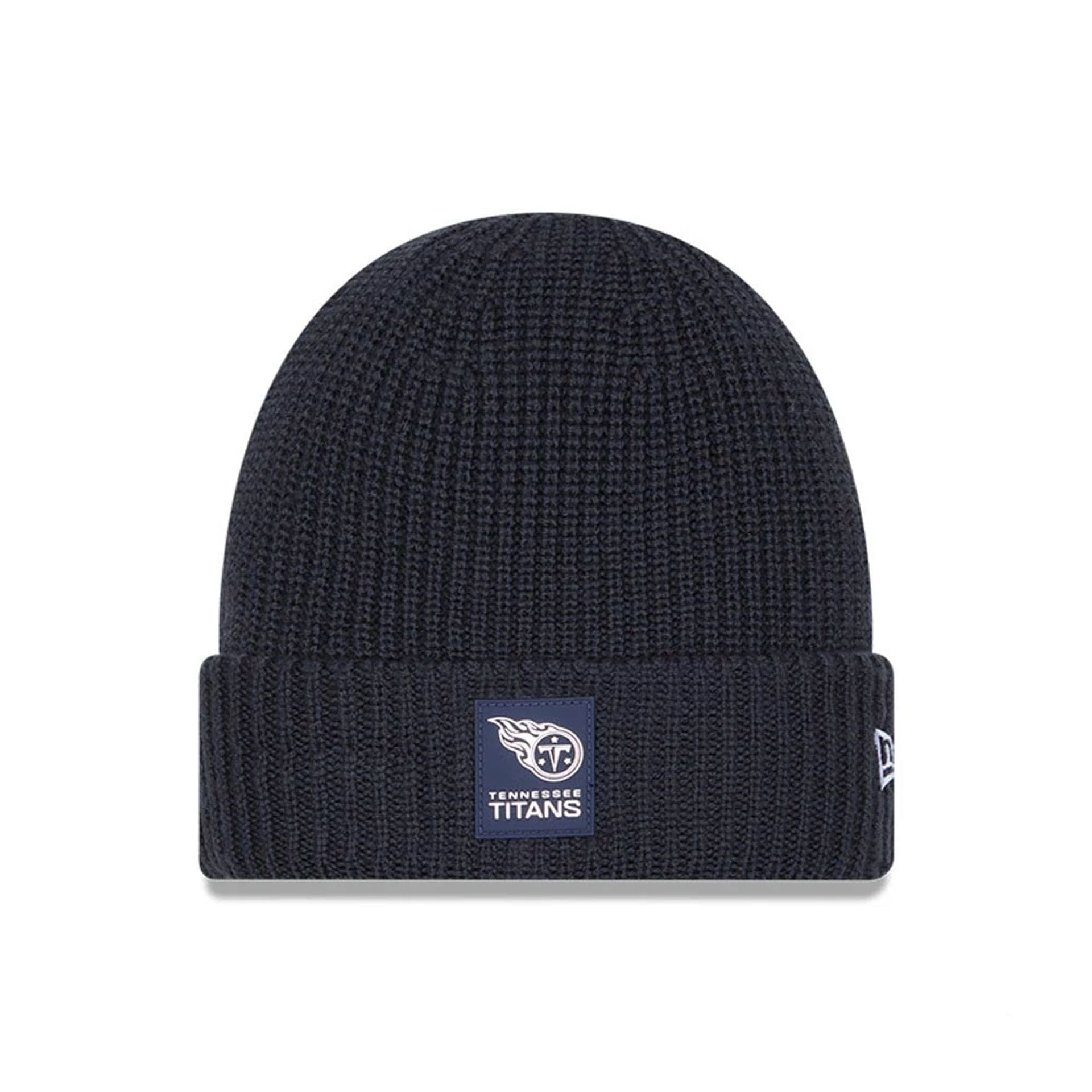 This is a Tennessee Titans NFL Sideline 2025 Charcoal Cuff Knit Beanie Hat 1