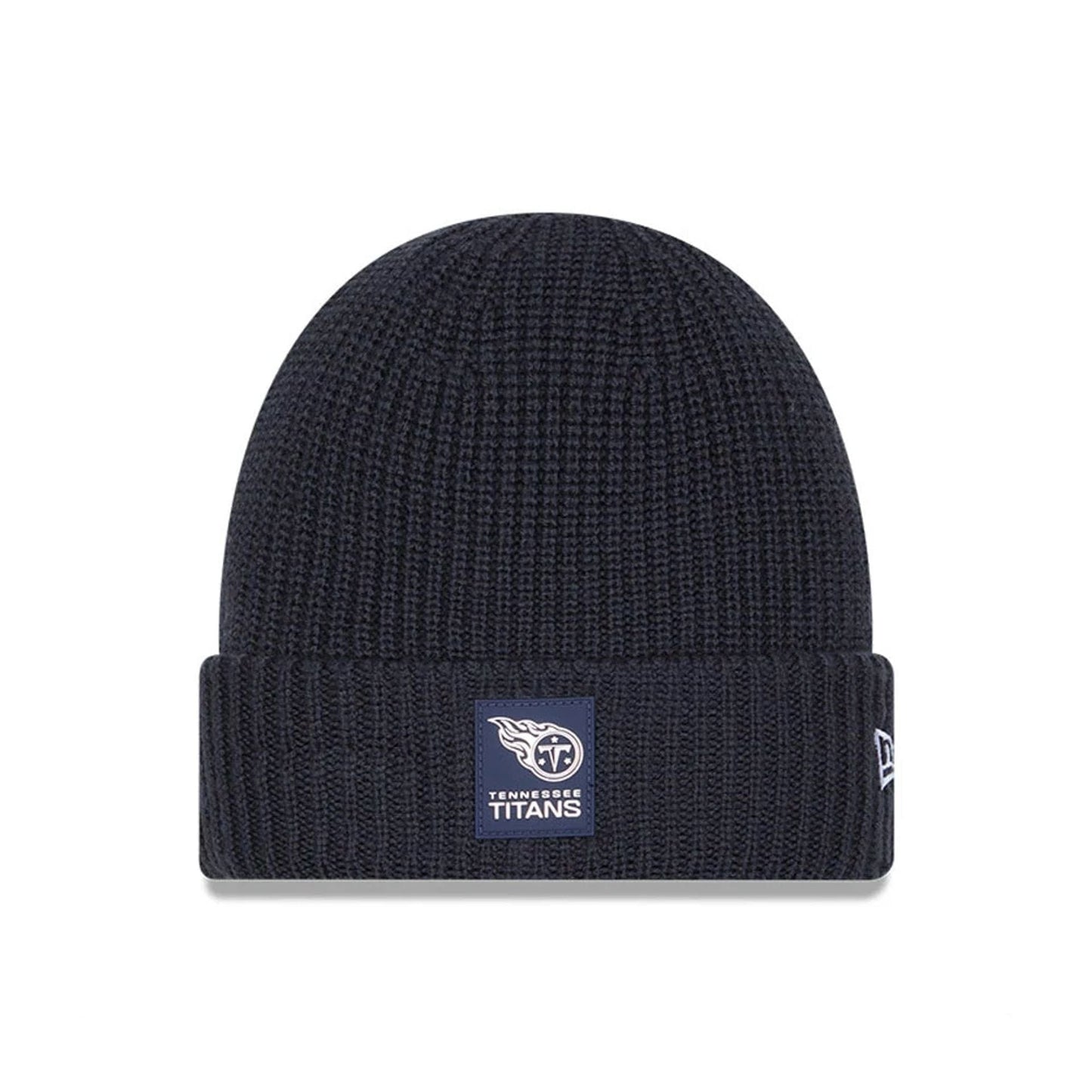 This is a Tennessee Titans NFL Sideline 2025 Charcoal Cuff Knit Beanie Hat 1