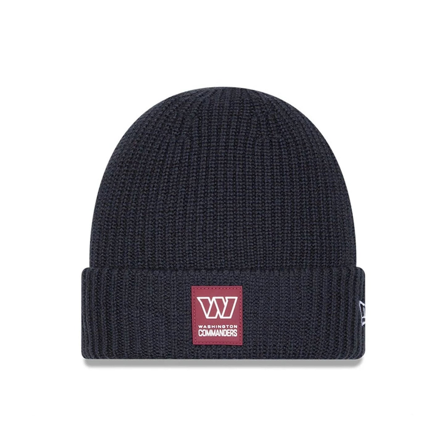 This is a Washington Commanders NFL Sideline 2025 Charcoal Cuff Knit Beanie Hat 1