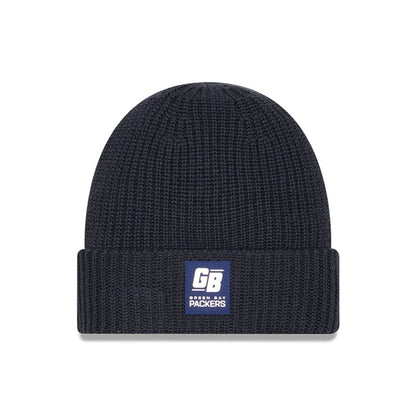 This is a Green Bay Packers NFL Sideline Charcoal Cuff knit Beanie Hat 1