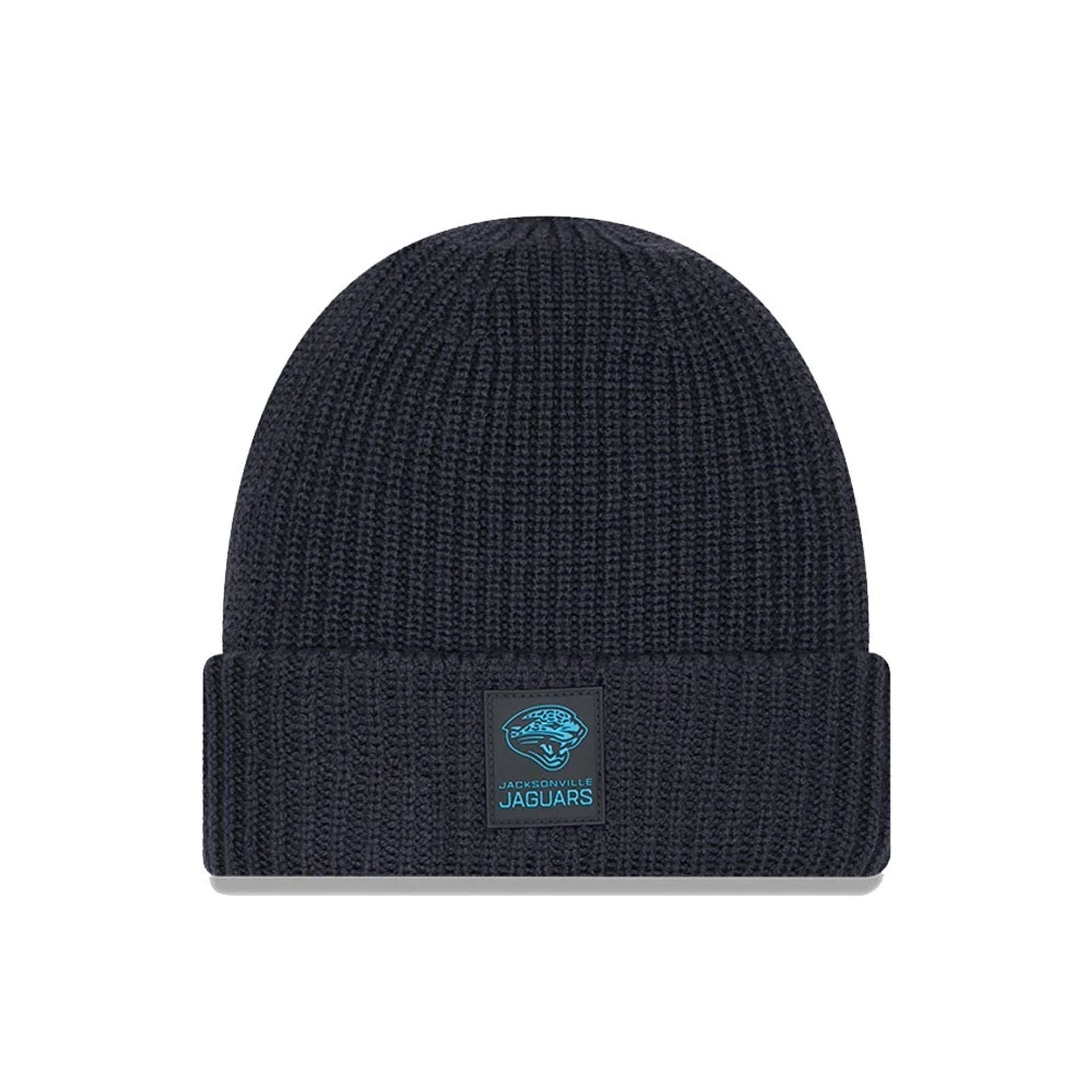 This is a Jacksonville Jaguars NFL Sideline Charcoal Cuff knit Beanie Hat 1