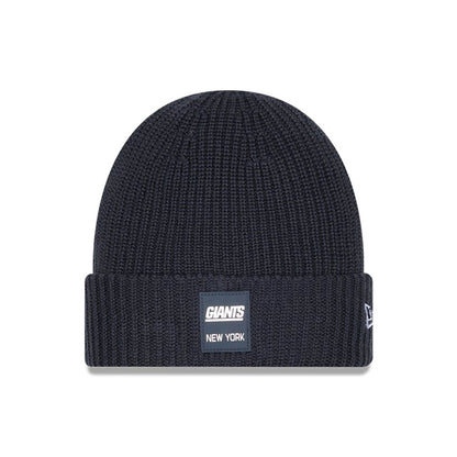 This is a New York Giants NFL Sideline Charcoal Cuff knit Beanie Hat 1