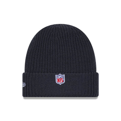 This is a New York Giants NFL Sideline Charcoal Cuff knit Beanie Hat 2