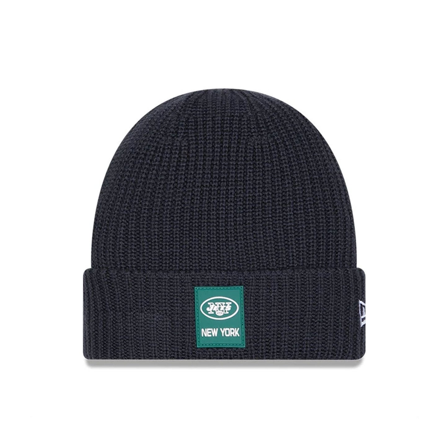 This is a New York Jets NFL Sideline Charcoal Cuff knit Beanie Hat 1