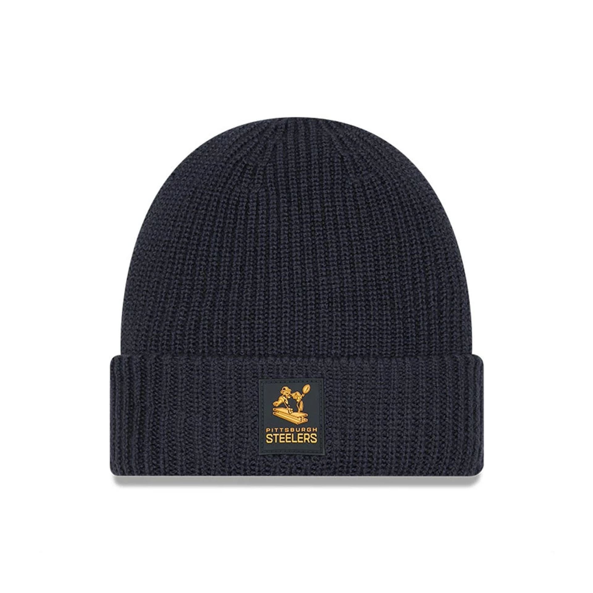 This is a Pittsburgh Steelers NFL Sideline Charcoal Cuff knit Beanie Hat 1