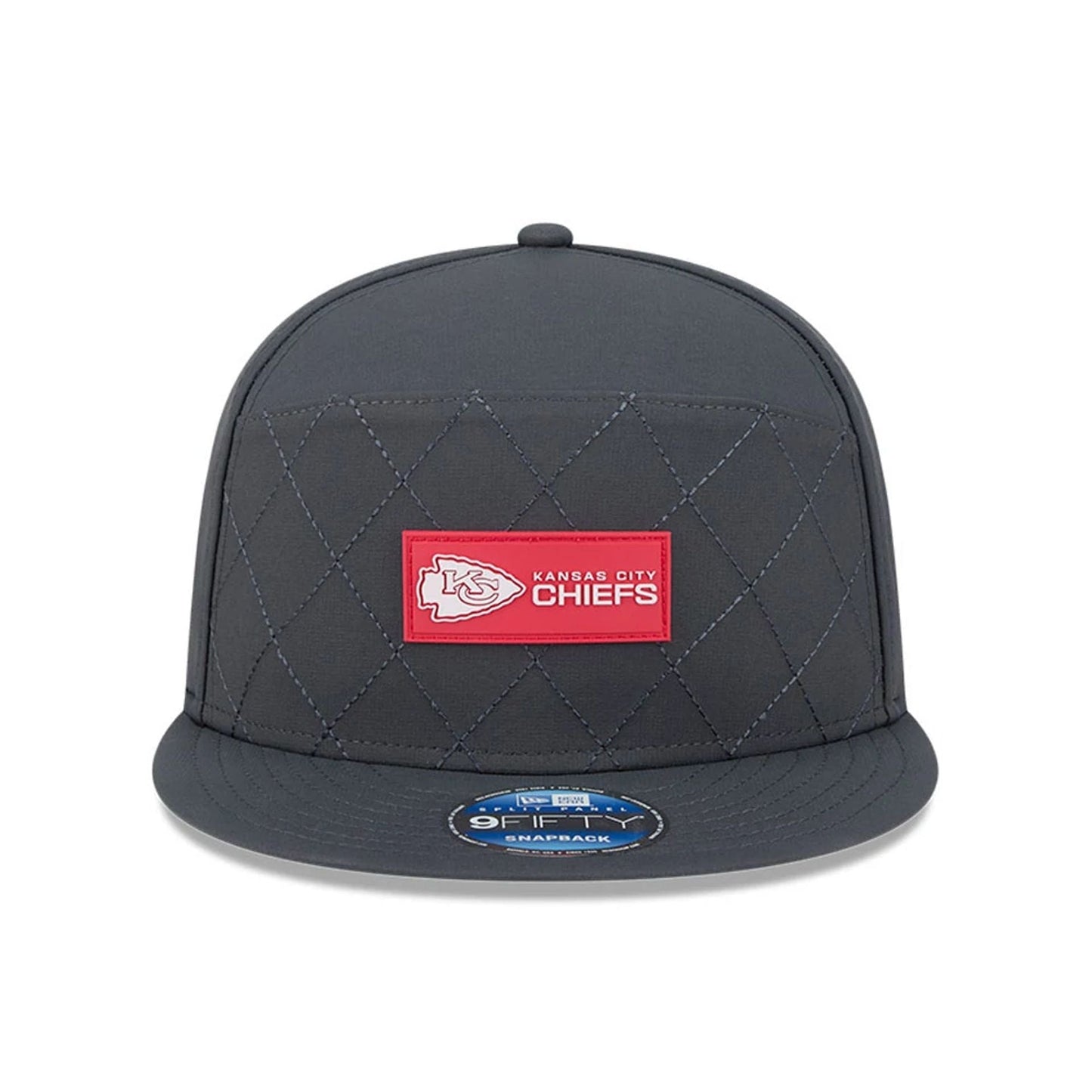 This is a Kansas City Chiefs NFL Sideline Charcoal 9FIFTY Split Panel Snapback Adjustable Cap 3