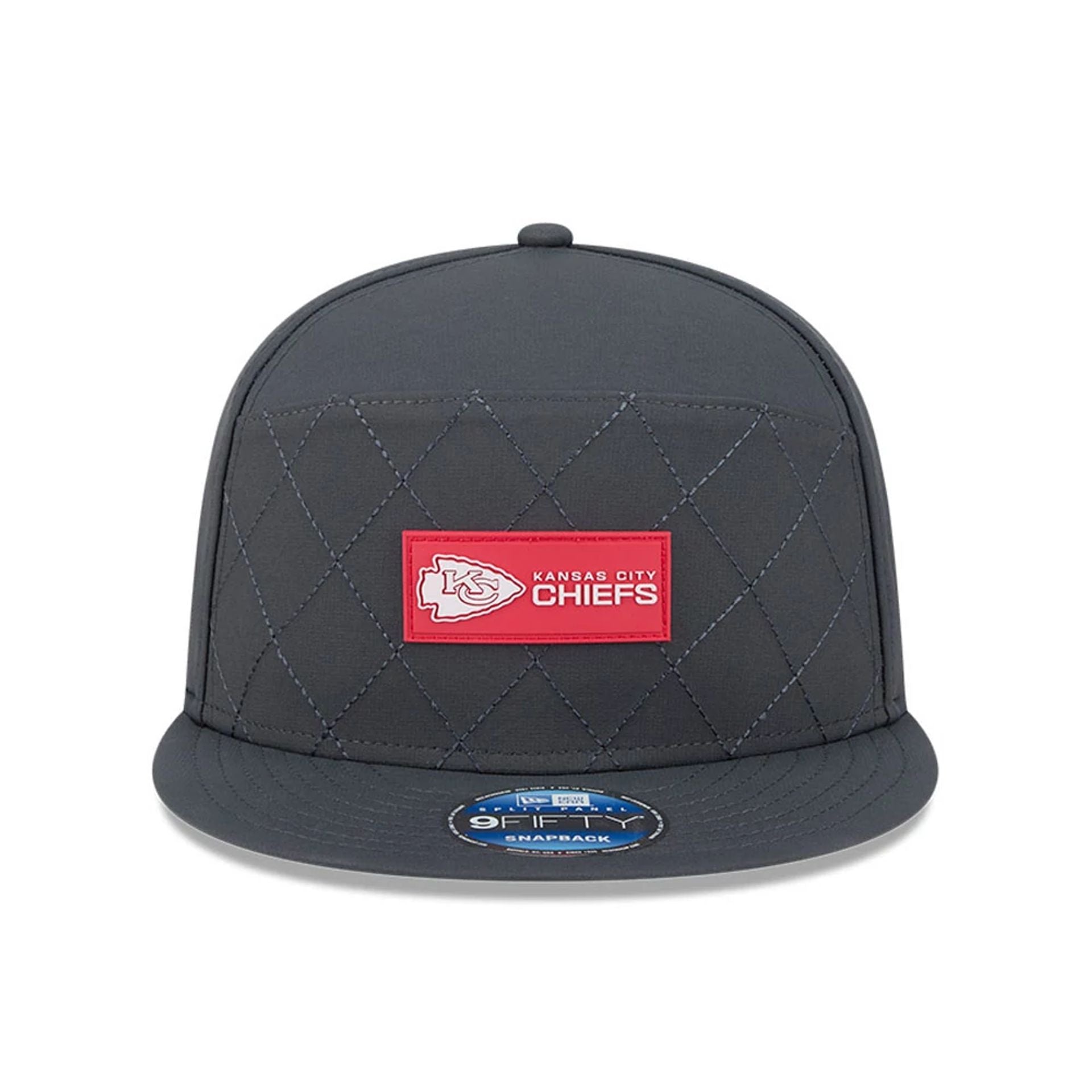 This is a Kansas City Chiefs NFL Sideline Charcoal 9FIFTY Split Panel Snapback Adjustable Cap 3