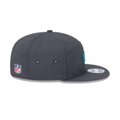 This is a Jacksonville Jaguars NFL Sideline Charcoal 9FIFTY Split Panel Snapback Adjustable Cap 5
