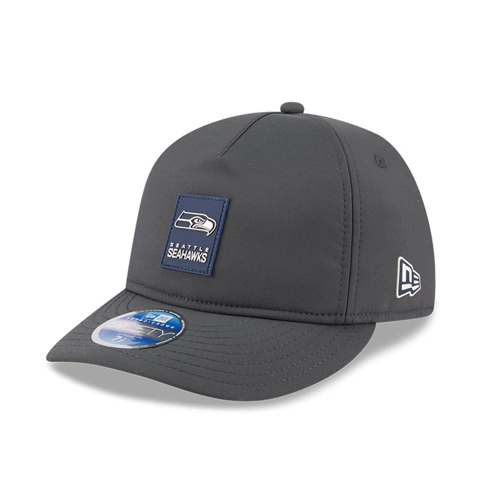 This is a Seattle Seahawks NFL Sideline Charcoal Retro Crown 59FIFTY Fitted Cap 1