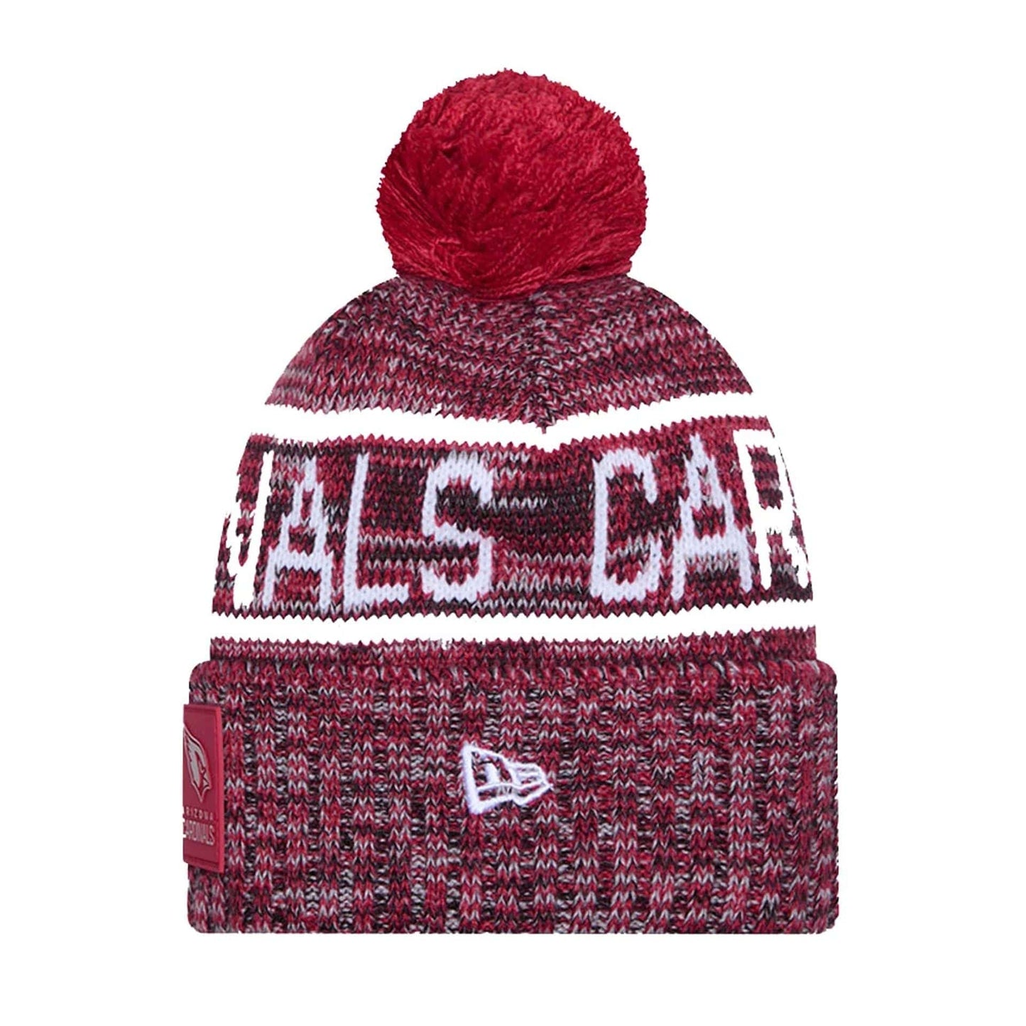 This is a Arizona Cardinals NFL Sideline 2025 Dark Red Sport Knit Beanie Hat 2