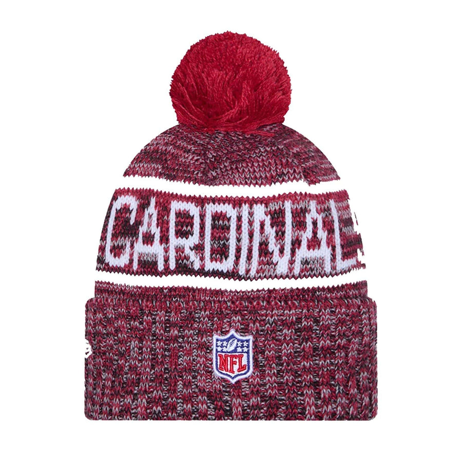 This is a Arizona Cardinals NFL Sideline 2025 Dark Red Sport Knit Beanie Hat 3
