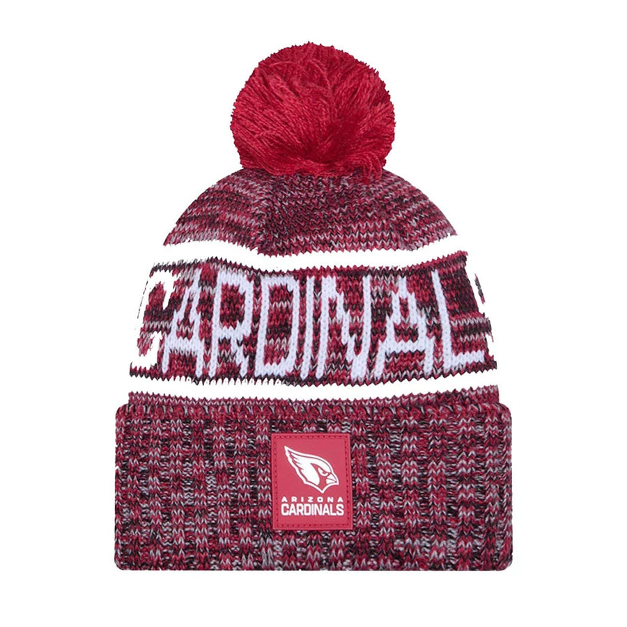 This is a Arizona Cardinals NFL Sideline 2025 Dark Red Sport Knit Beanie Hat 1