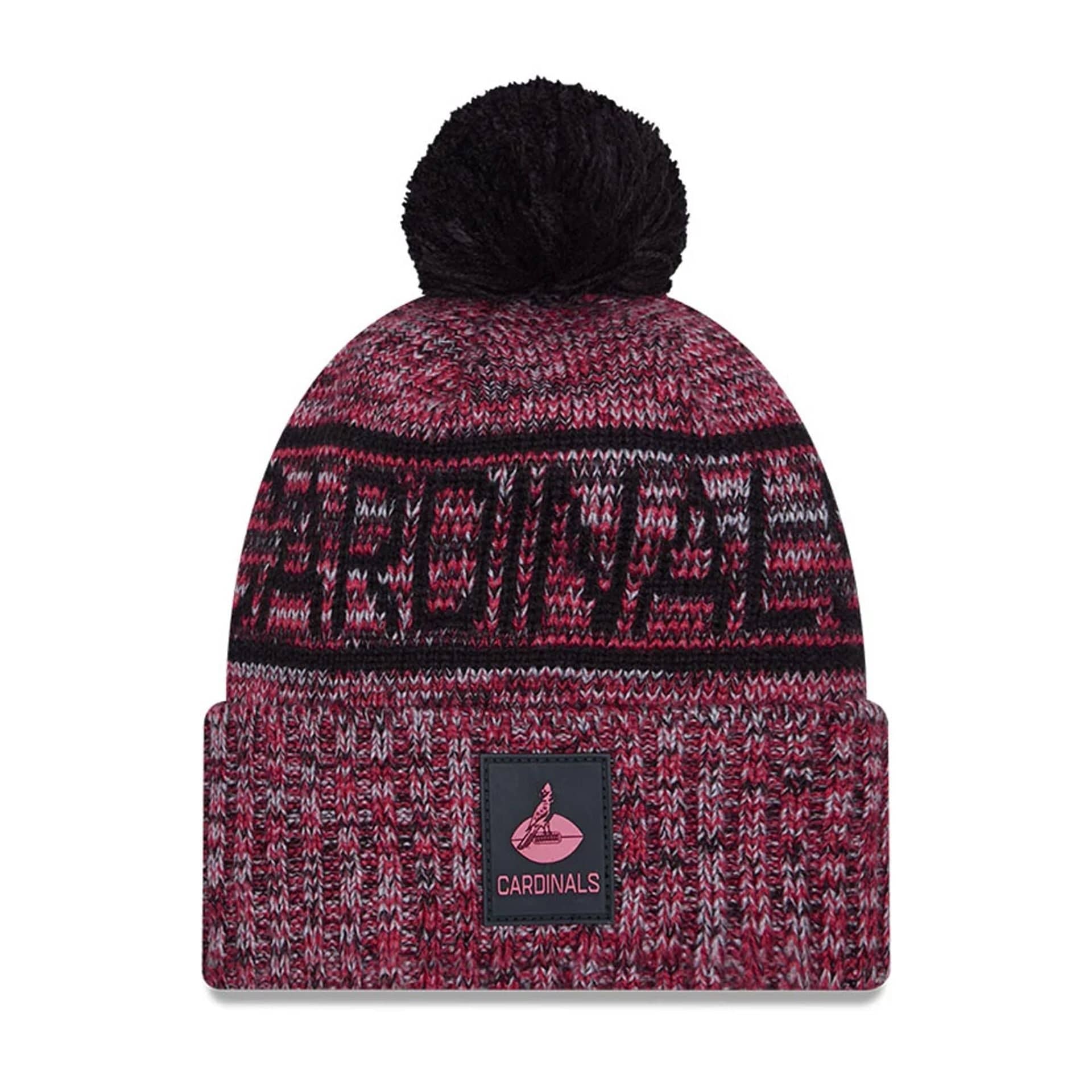 This is a Arizona Cardinals NFL Sideline Black Sport Knit Beanie Hat 1