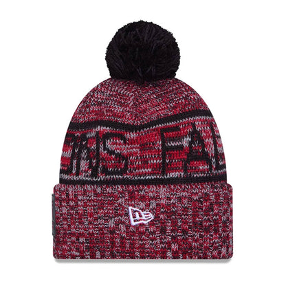 This is a Atlanta Falcons NFL Sideline Black Sport Knit Beanie Hat 3