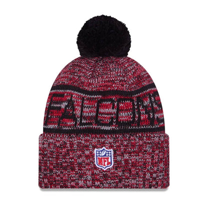 This is a Atlanta Falcons NFL Sideline Black Sport Knit Beanie Hat 2