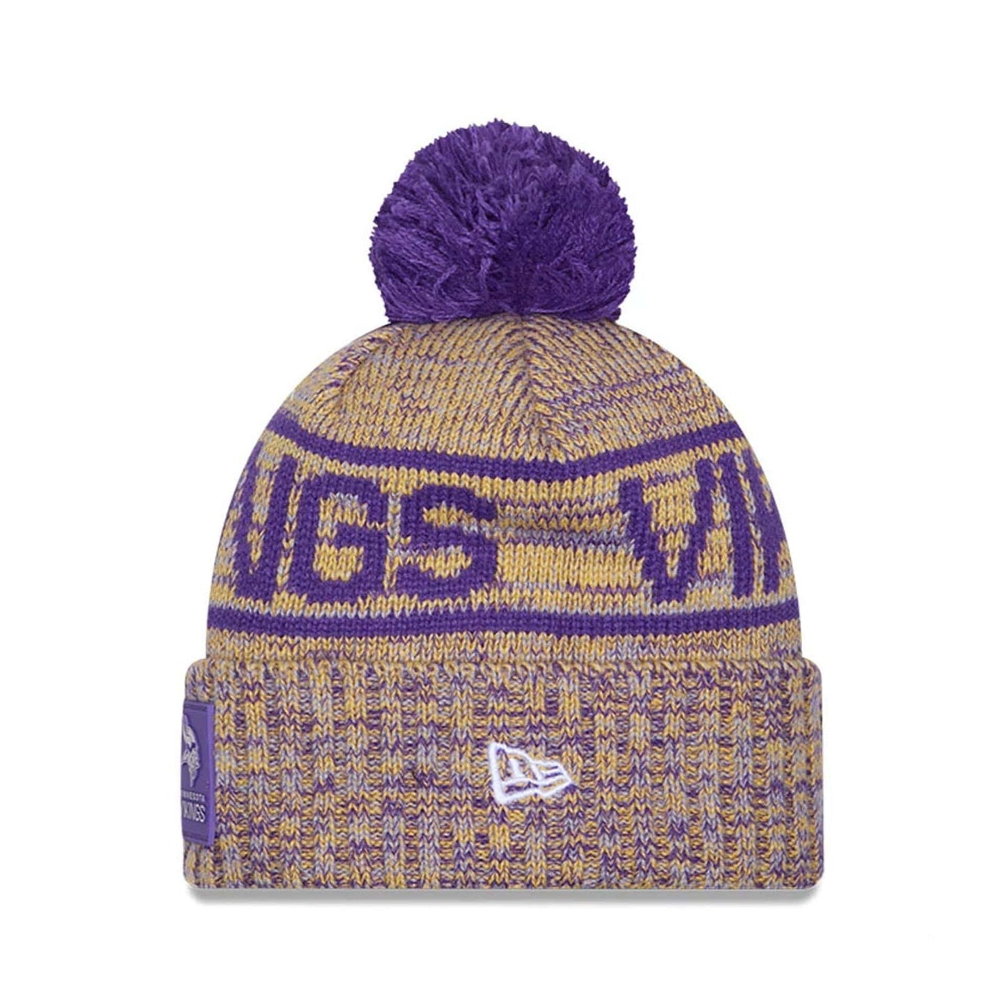 This is a Minnesota Vikings NFL Sideline 2025 Purple Sport Knit Beanie Hat 2