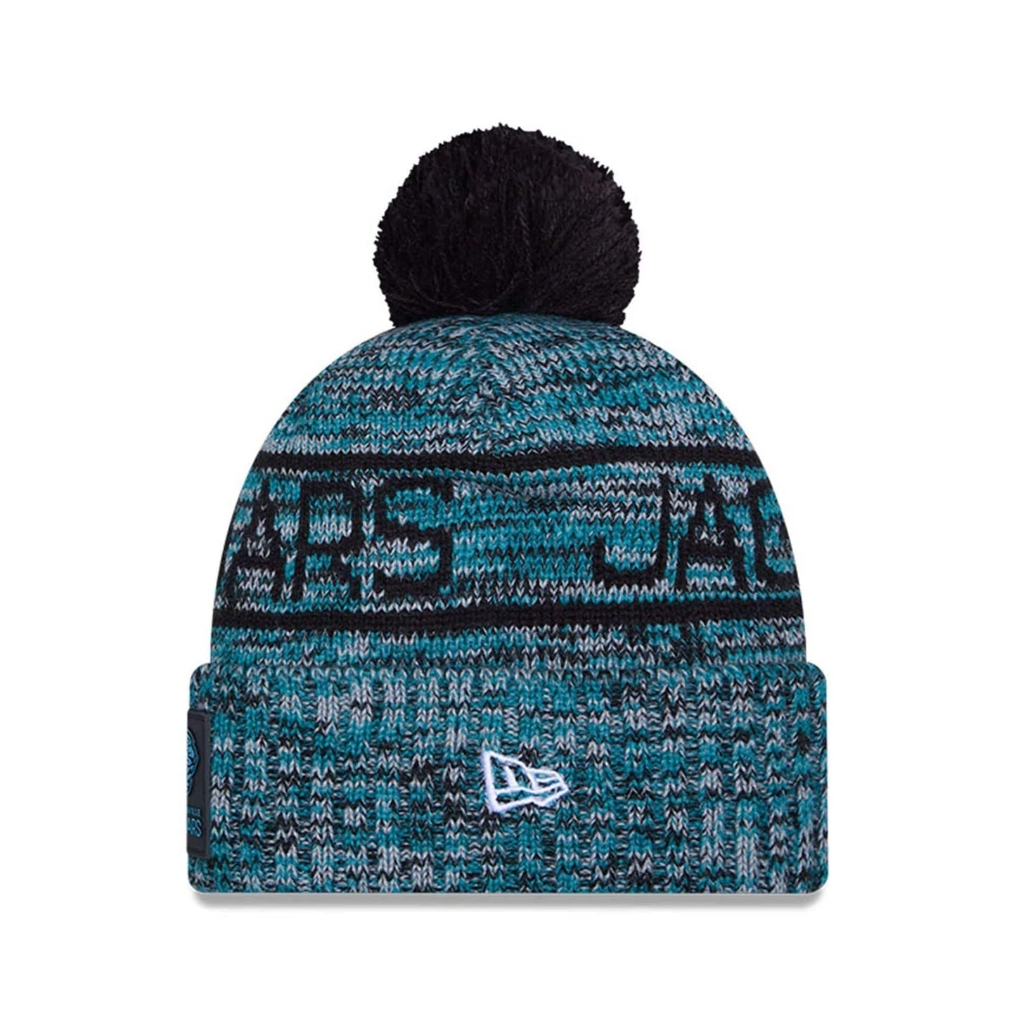 This is a Jacksonville Jaguars NFL Sideline Black Sport Knit Beanie Hat 3