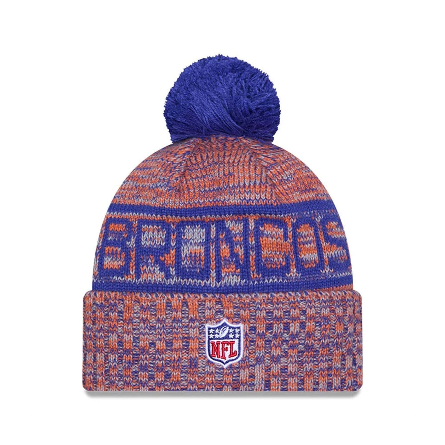 This is a Denver Broncos NFL Sideline Blue Sport Knit Beanie Hat 3