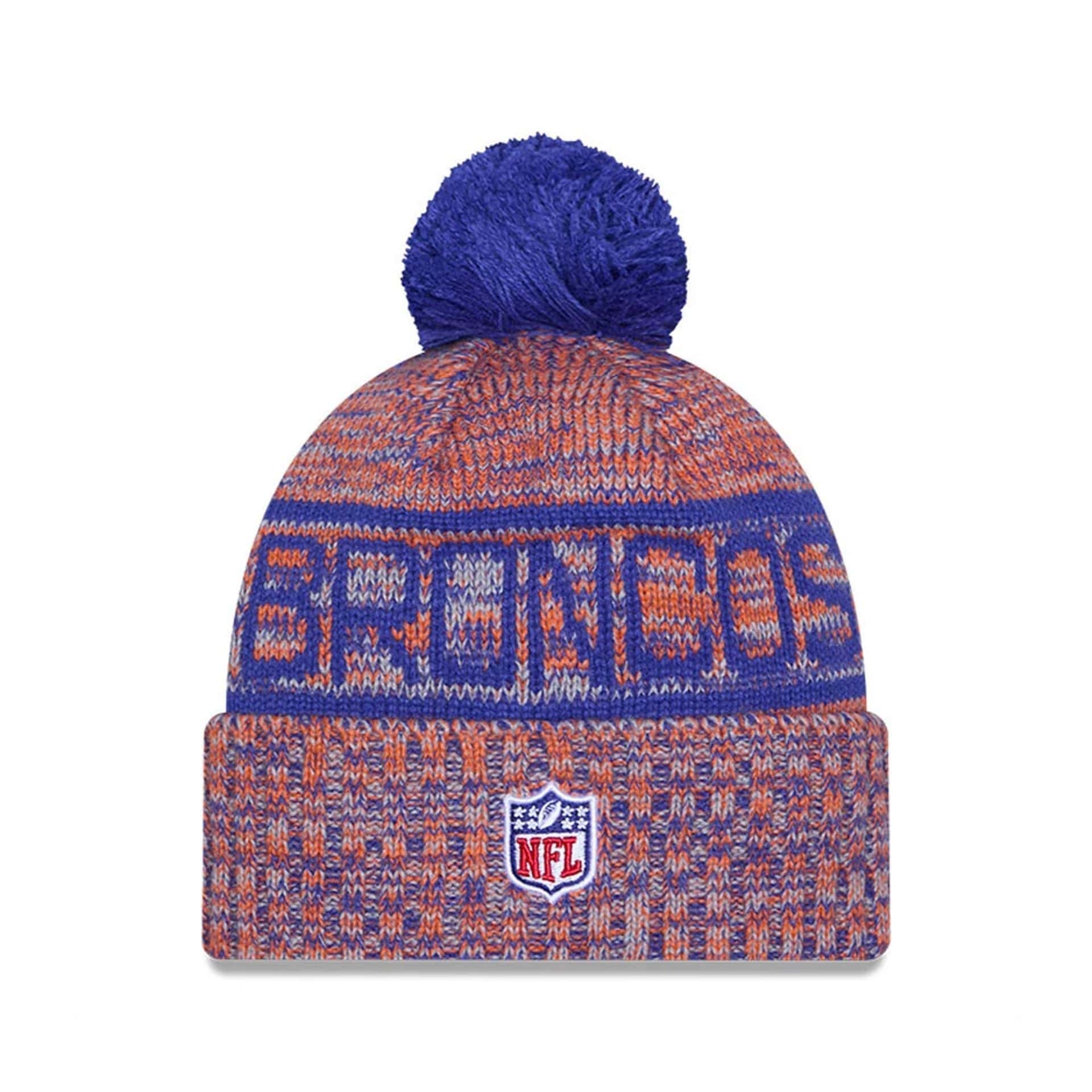 This is a Denver Broncos NFL Sideline Blue Sport Knit Beanie Hat 3