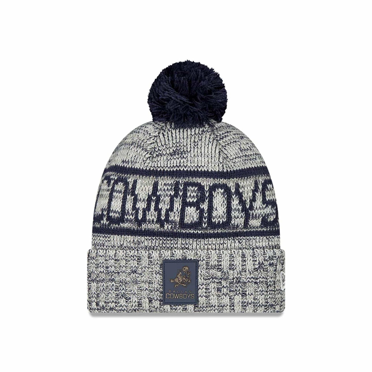 This is a Dallas Cowboys NFL Sideline Dark Blue Sport Knit Beanie Hat 1