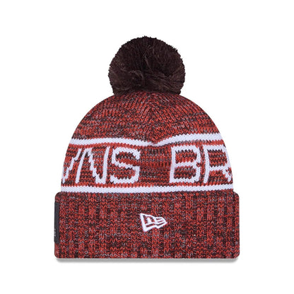 This is a Cleveland Browns NFL Sideline Dark Brown Sport Knit Beanie Hat 3