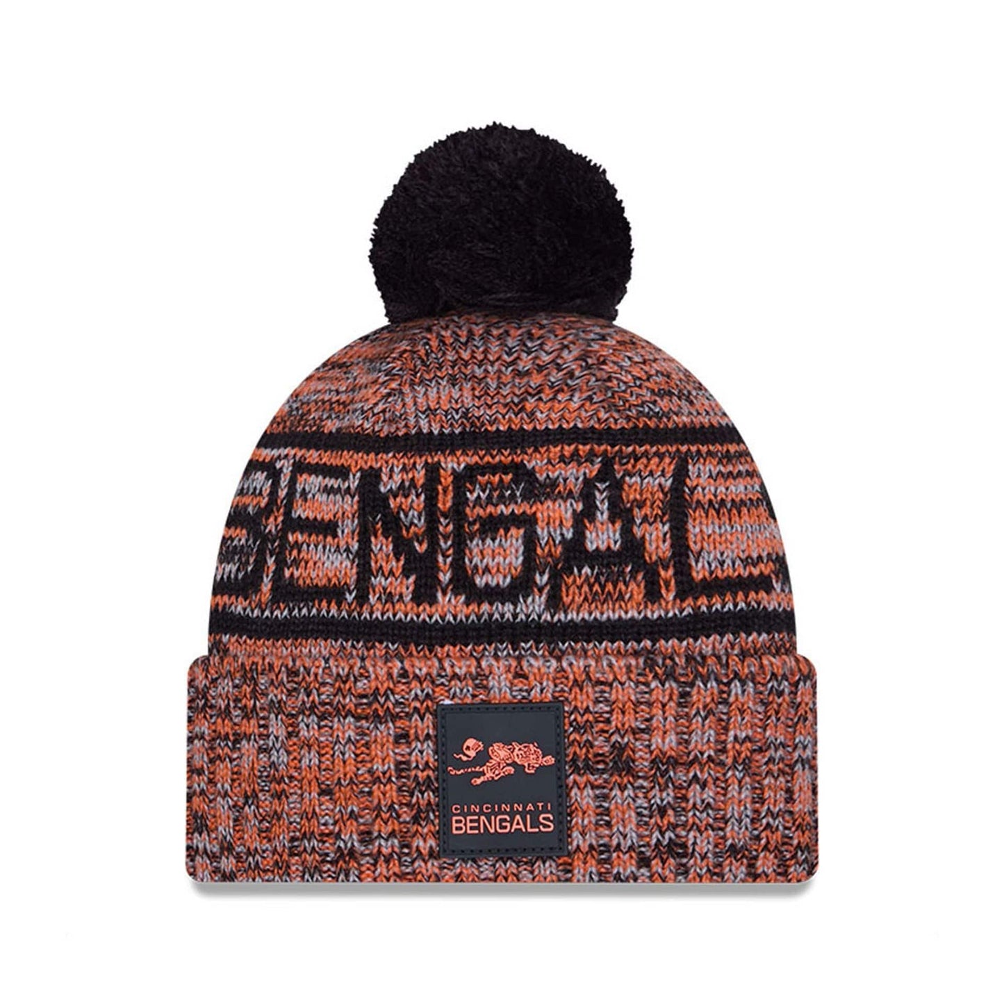 This is a Cincinnati Bengals NFL Sideline Black Sport Knit Beanie Hat 1