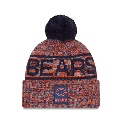 This is a Chicago Bears NFL Sideline Navy Sport Knit Beanie Hat 1