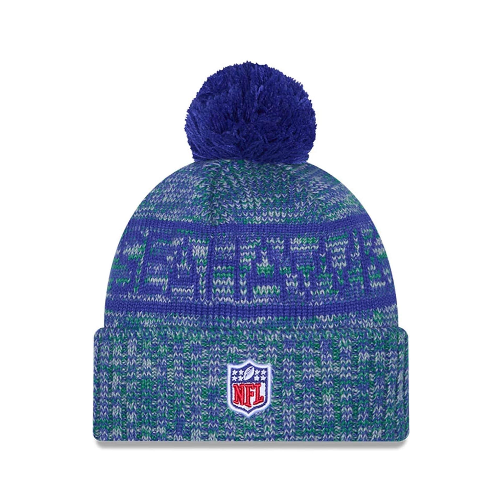 Winter Hat Seahawks Beanie Hat NFL Sideline Seattle Seahawks Blue