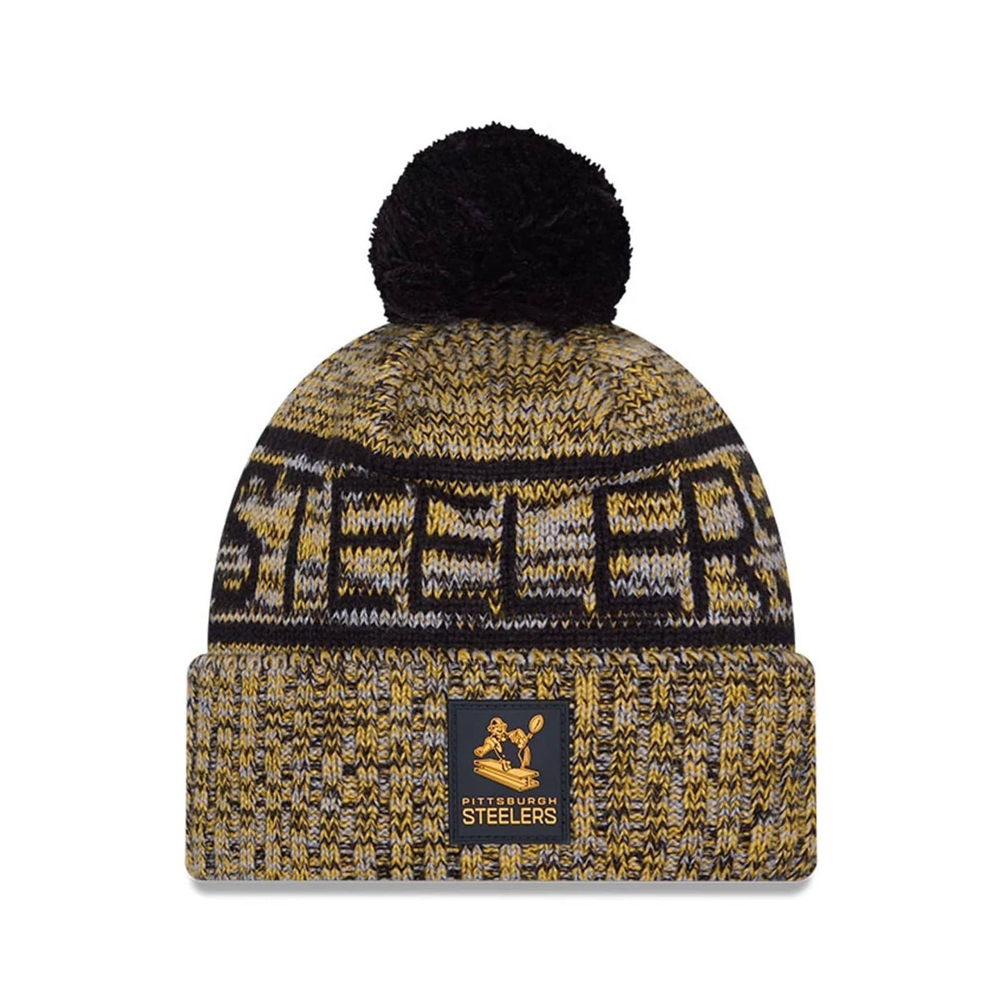 This is a Pittsburgh Steelers NFL Sideline Black Sport Knit Beanie Hat 1