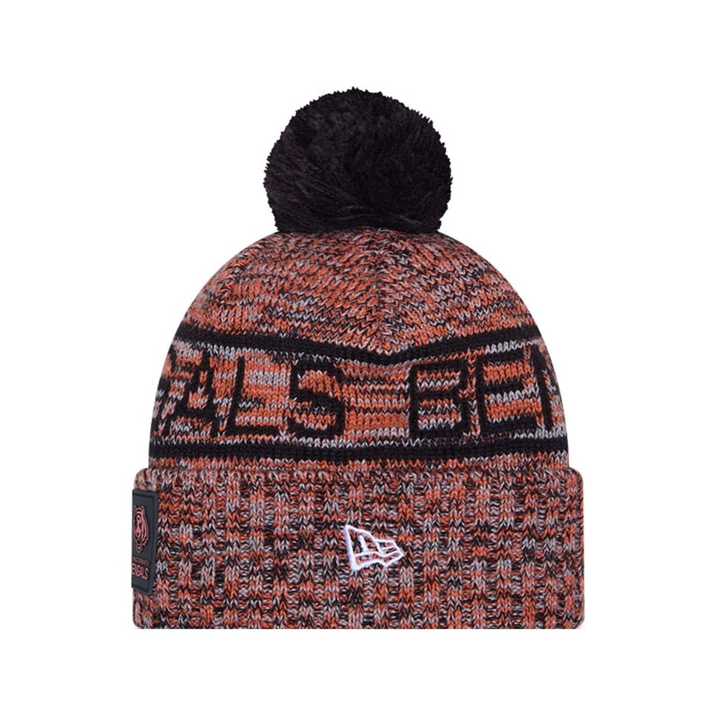 This is a Cincinnati Bengals NFL Sideline 2025 Black Sport Knit Beanie Hat 2