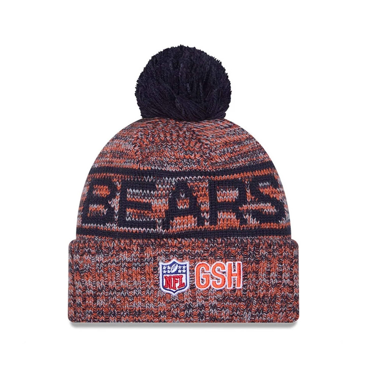 This is a Chicago Bears NFL Sideline 2025 Navy Sport Knit Beanie Hat 3