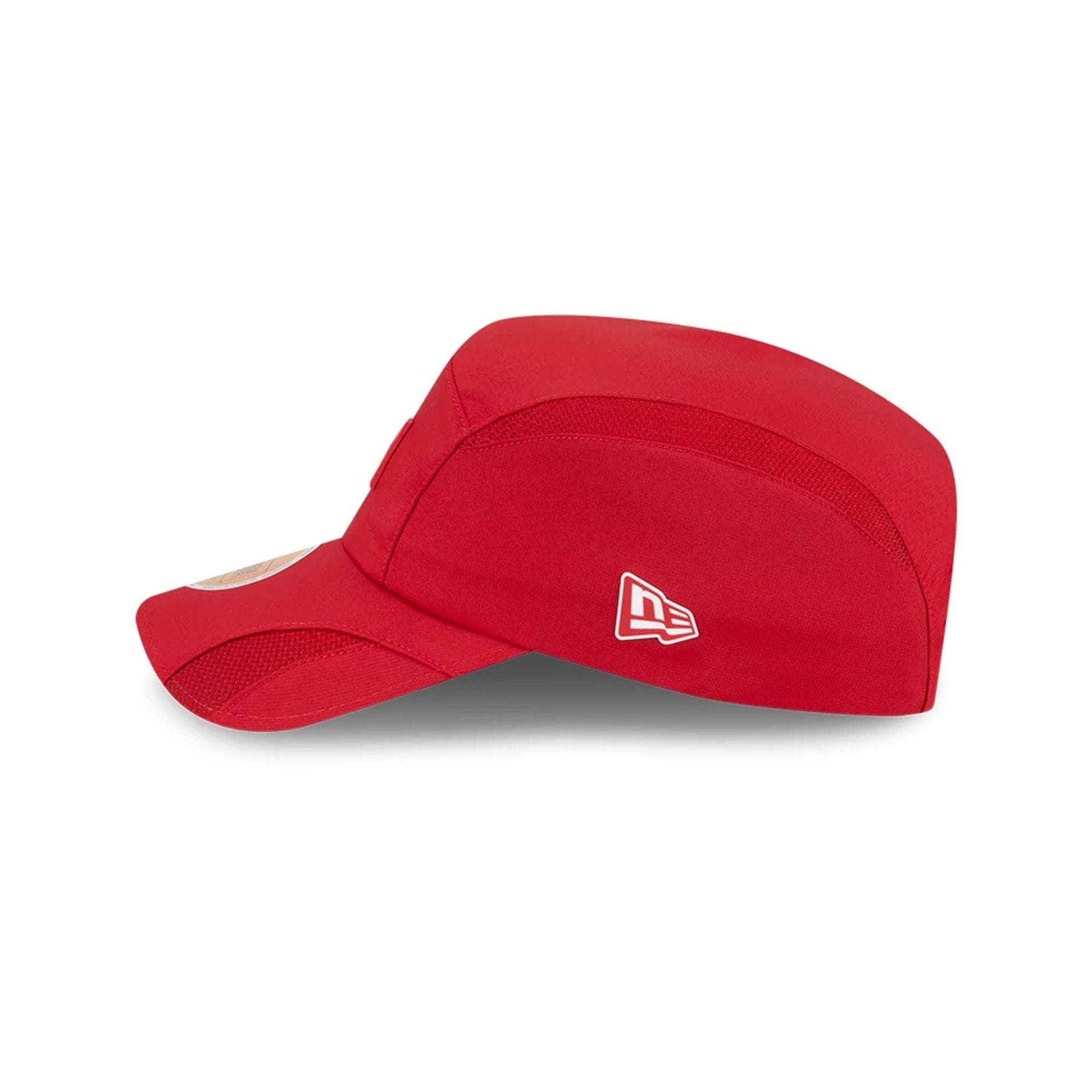 This is a San Francisco 49ers NFL Sideline 2025 Red Runner Adjustable Cap 5