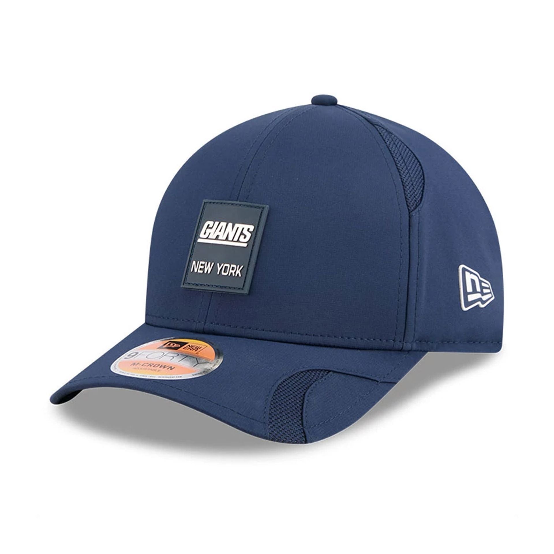 This is a New York Giants NFL Sideline 2025 Dark Blue 9FORTY M-Crown Adjustable Cap 1