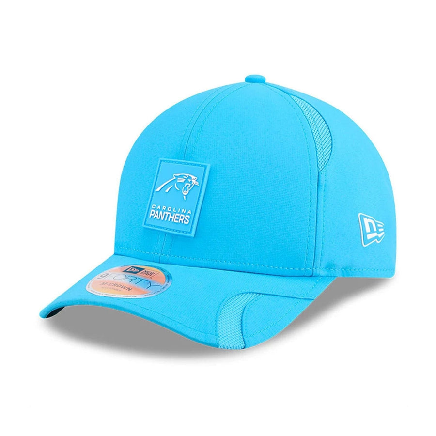 This is a Carolina Panthers NFL Sideline 2025 Light Blue 9FORTY M-Crown Adjustable Cap 1