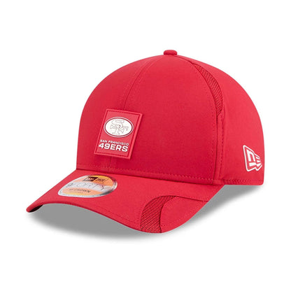 This is a San Francisco 49ers NFL Sideline 2025 Red 9FORTY M-Crown Adjustable Cap 1