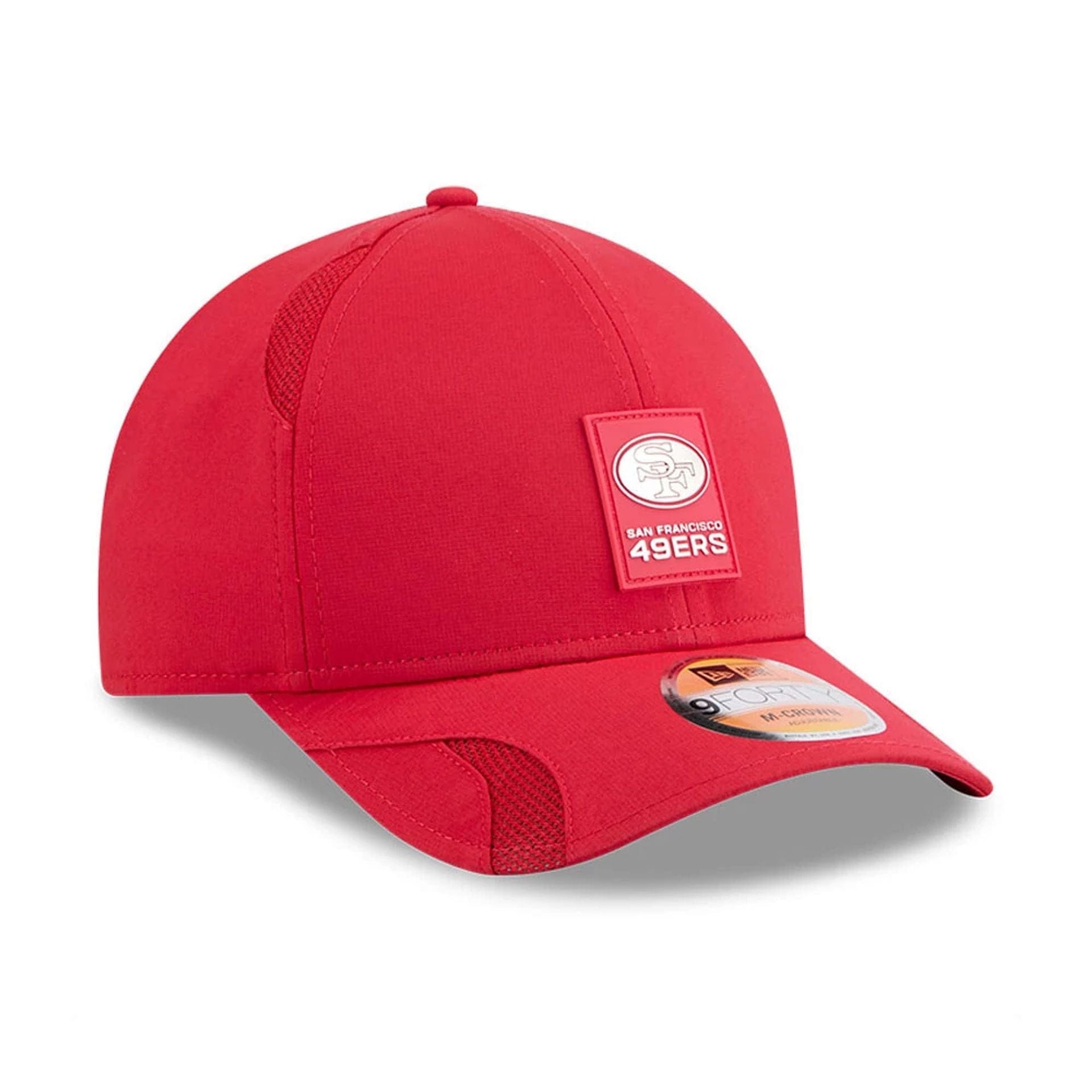This is a San Francisco 49ers NFL Sideline 2025 Red 9FORTY M-Crown Adjustable Cap 4