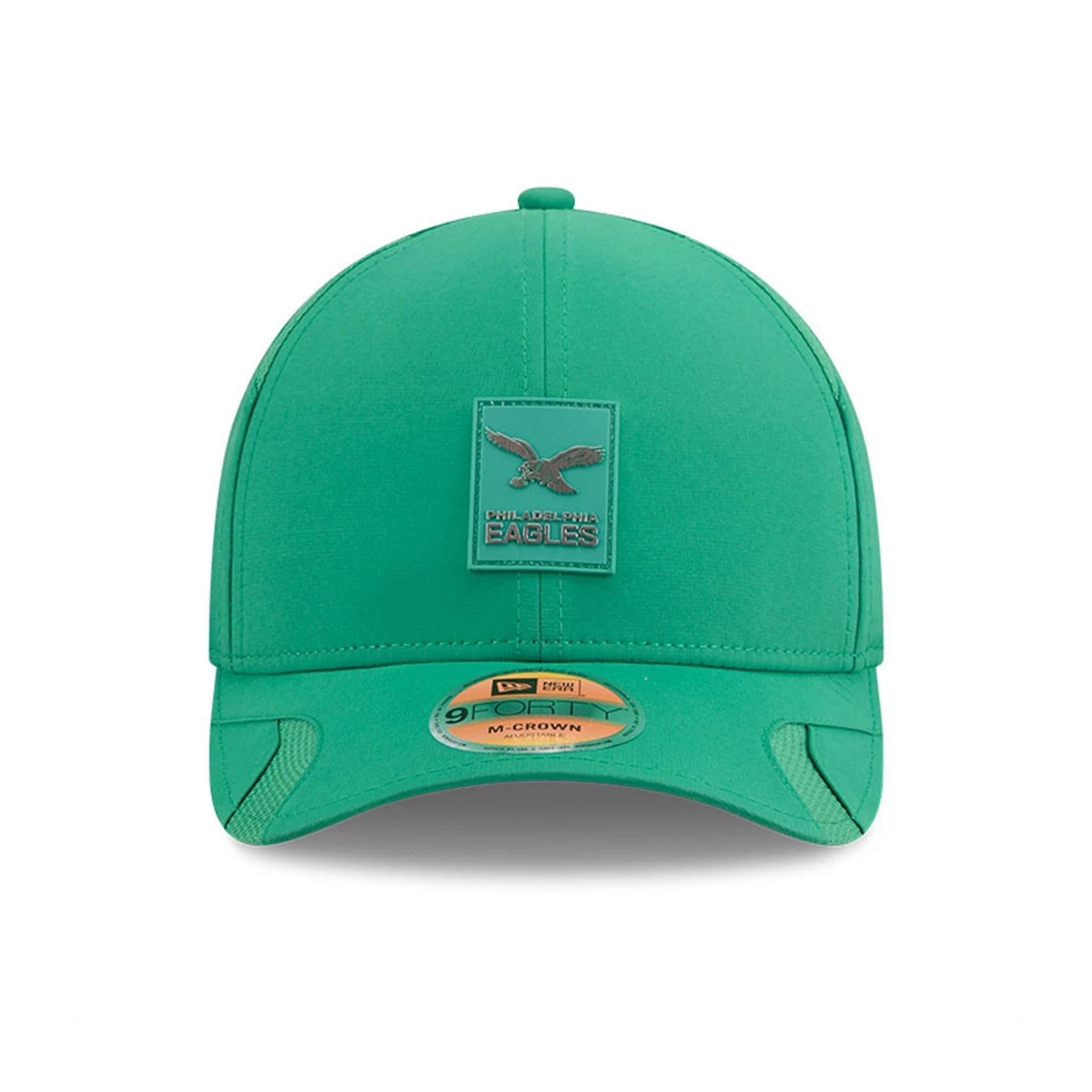 This is a Philadelphia Eagles NFL Sideline 2025 Green 9FORTY M-Crown Adjustable Cap 3