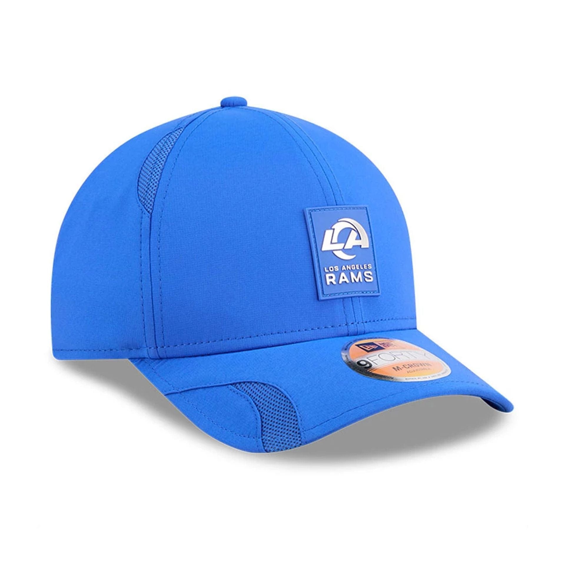 This is a LA Rams NFL Sideline 2025 Bright Blue 9FORTY M-Crown Adjustable Cap 4
