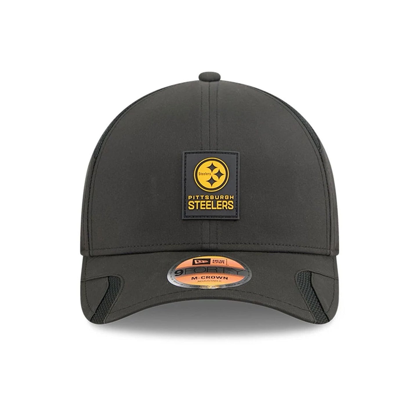 This is a Pittsburgh Steelers NFL Sideline 2025 Black 9FORTY M-Crown Adjustable Cap 3