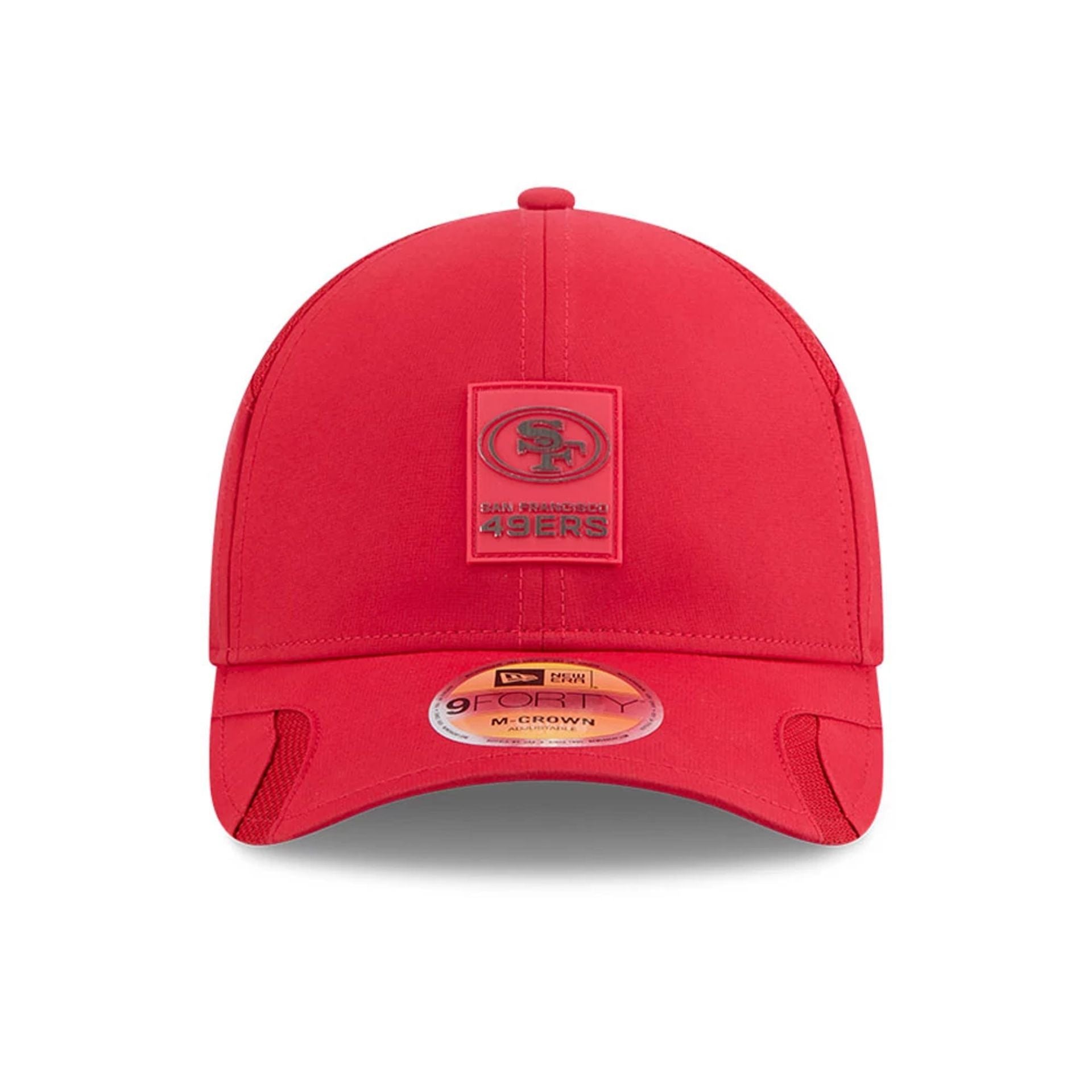 This is a San Francisco 49ers NFL Sideline 2025 Red 9FORTY M-Crown Adjustable Cap 3