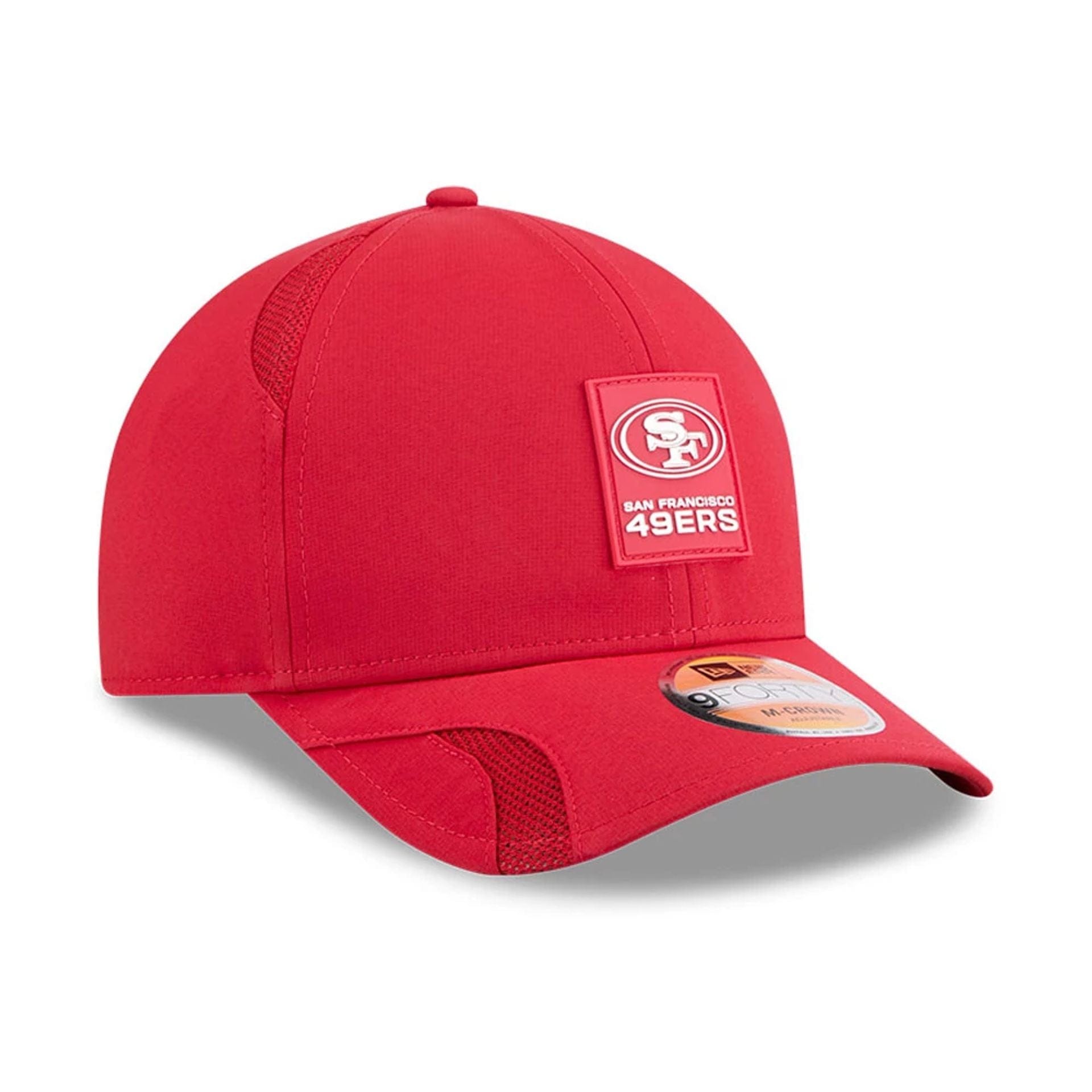 This is a San Francisco 49ers NFL Sideline 2025 Red 9FORTY M-Crown Adjustable Cap 4