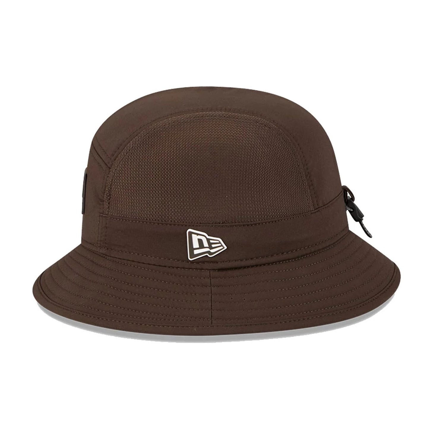 This is a Cleveland Browns NFL Sideline 2025 Dark Brown Stretch Bucket Hat 5