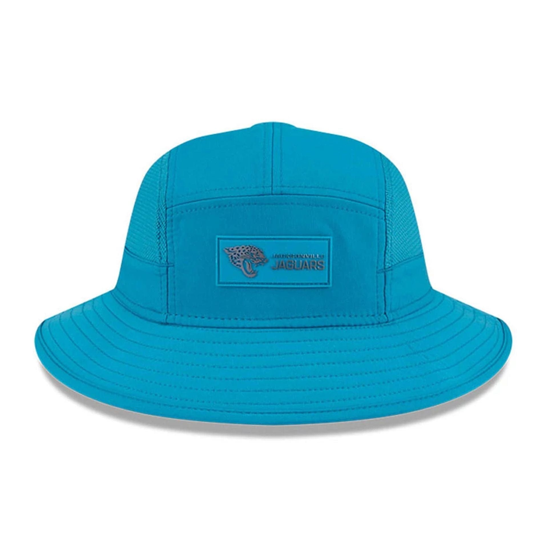 This is a Jacksonville Jaguars NFL Sideline 2025 Turquoise Stretch Bucket Hat 2